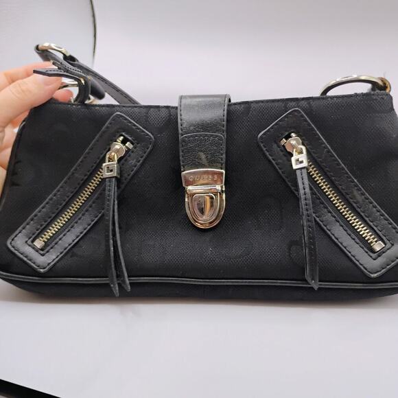 Rare Vintage GUESS y2k shoulder bag early 2000’s double zipper clutch closure - Picture 1 of 9